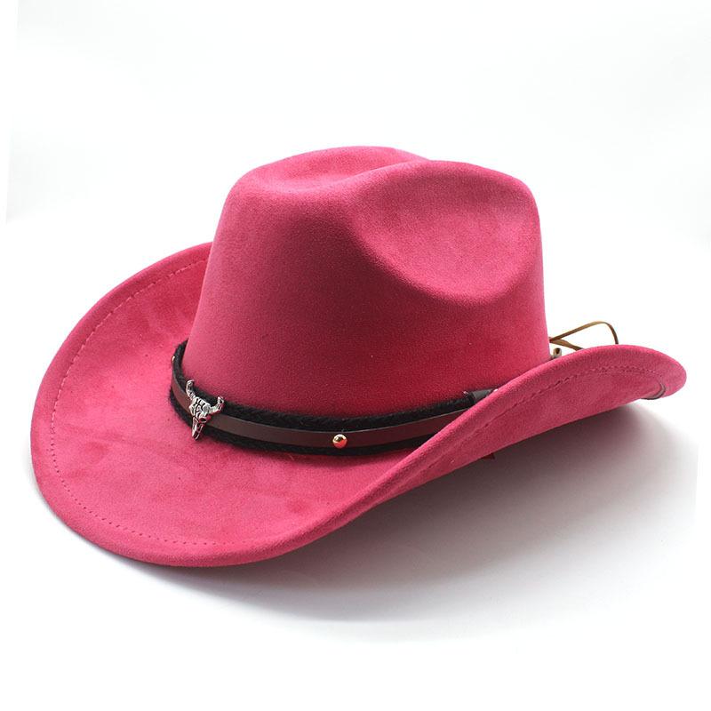 Horn Men'S And Women'S Knight Hat Felt One-Word Hat Top Hump Adjustable Western Cowboy Hat