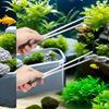 2PC Long Aquarium Tweezers Straight and Curved Tweezers Stainless Steel Reptile Feeding Tongs Terrarium Aquascape Feeder for Lizards Dragon Snake Tank