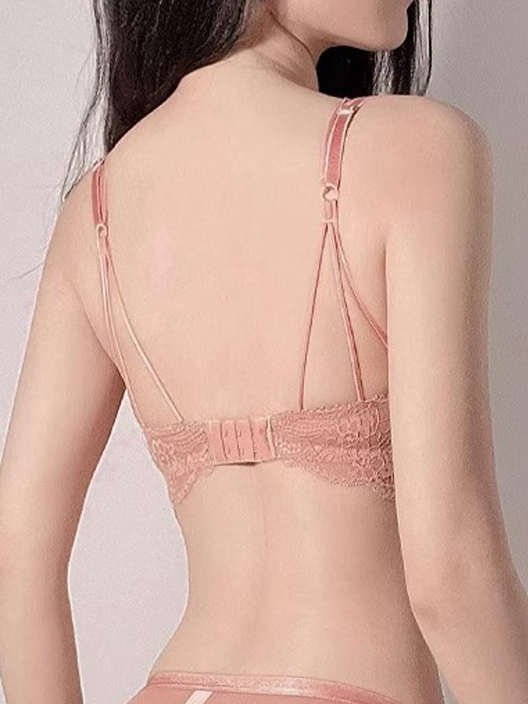 Varsbaby Women's Sheer Mesh Demi Underwire Bra Lace Sexy Bra Double Strap Bra