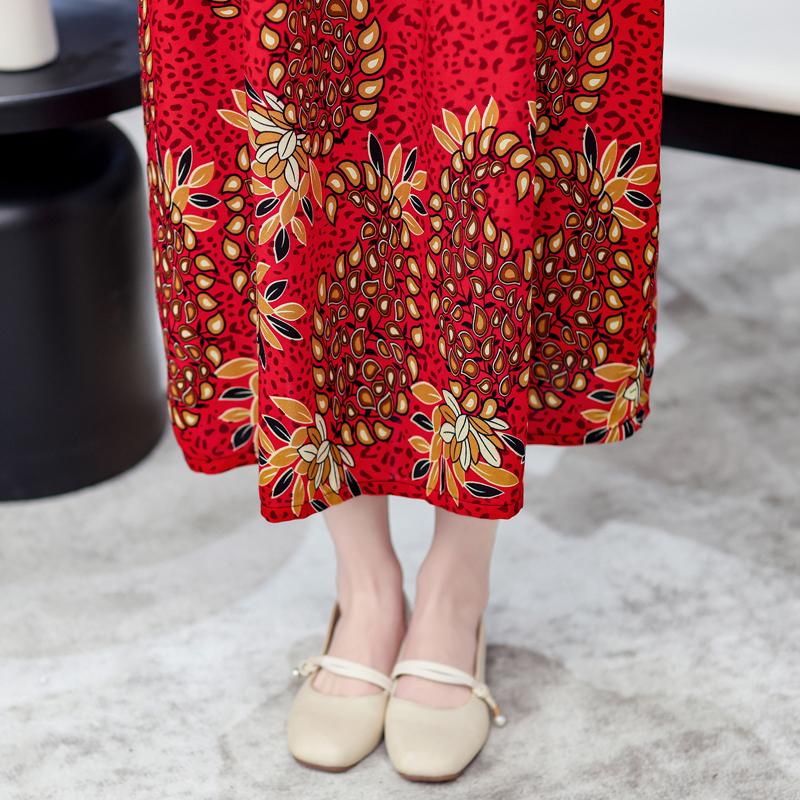 Elegant Long Dresses with Sleeves Plus Size Casual Loose Short Sleeve Vintage Dress for Women Summer Clothes