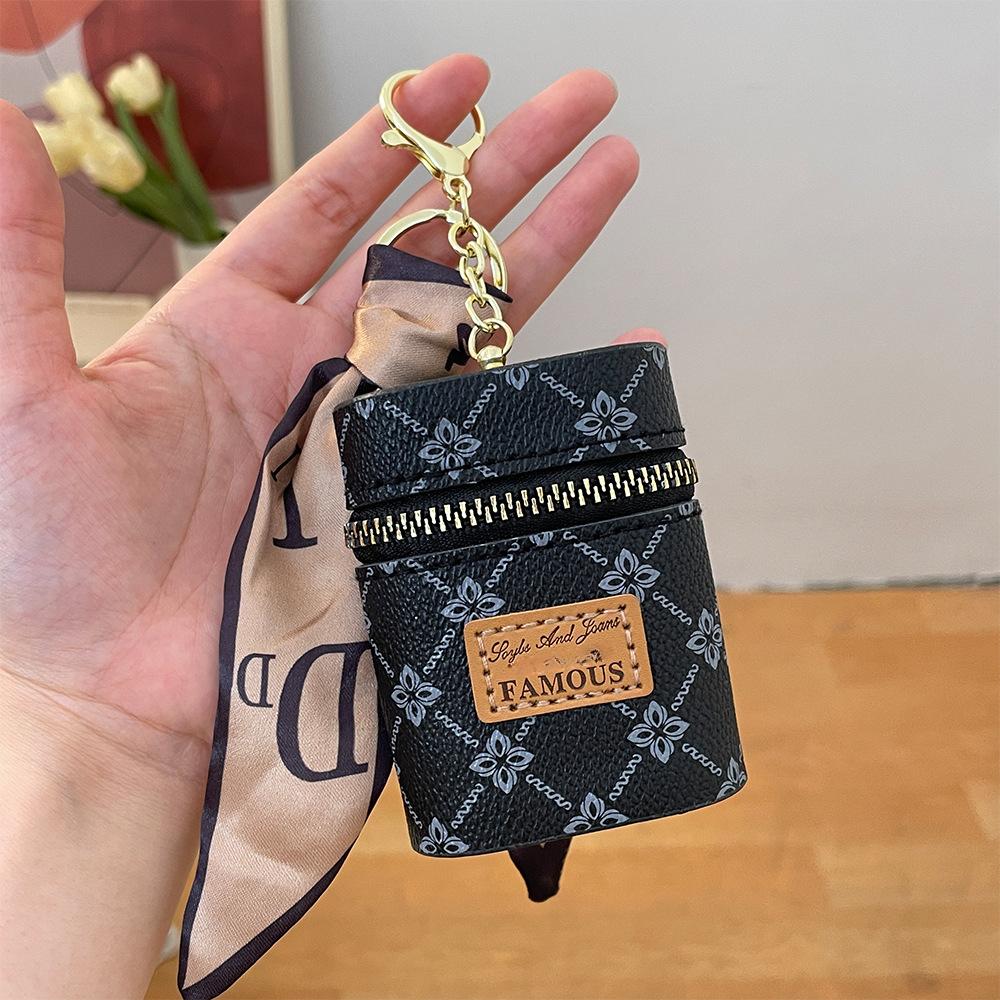 Fashionable Personality Creative Oval Rhombic Bucket Lipstick Envelope Keychain Ribbon Bag Change Pendant Small Accessories Gift