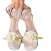 New Exquisite Women's Sandals Fairy Style Coarse Heel Flower Fashion Casual Women's Sandals Root Pearl High Heels Women's Shoes