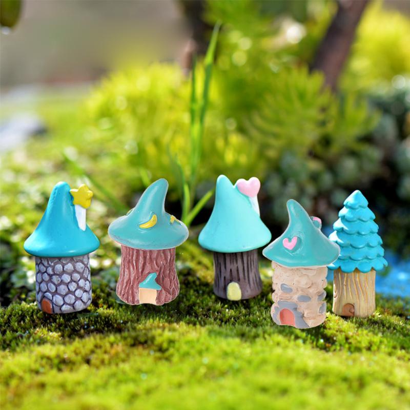 1Pc Resin House Fairy Garden Miniatures Micro Cottage Landscape DIY Decorations