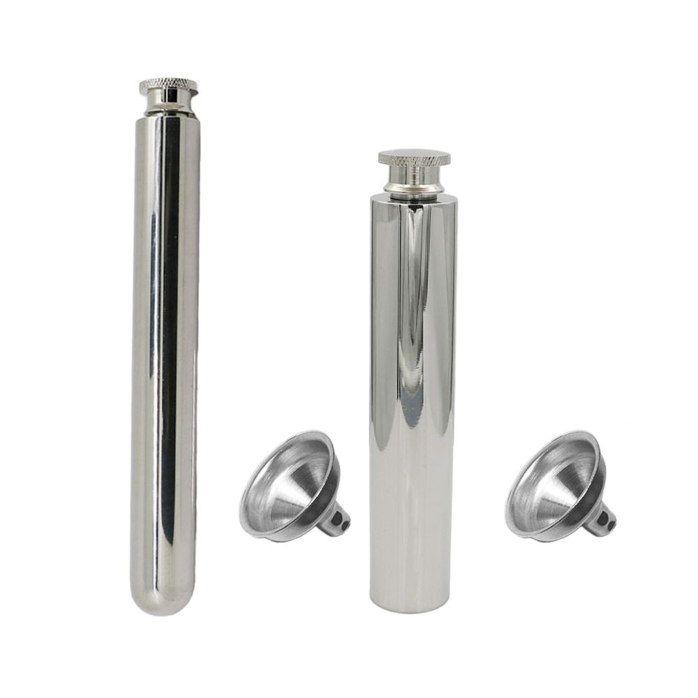 Stainless Steel Tubular Wine Pot 55ml 60ml Hip Flasks Durable Wine Whisky Bottle Outdoor