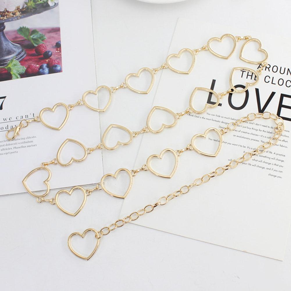 Women Fashion Classic Waist Chain Love Heart Hollow Girdle Hip Hop Style Waistband