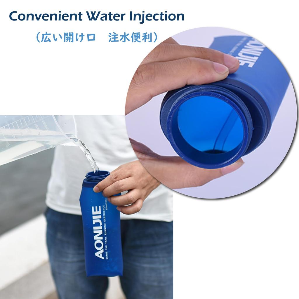 TRIWONDER TPU Foldable Water Sports Bottle for and Hydration Packs Bottle, Jogging, Marathons, Cycling, (350ml - 2-Pack)