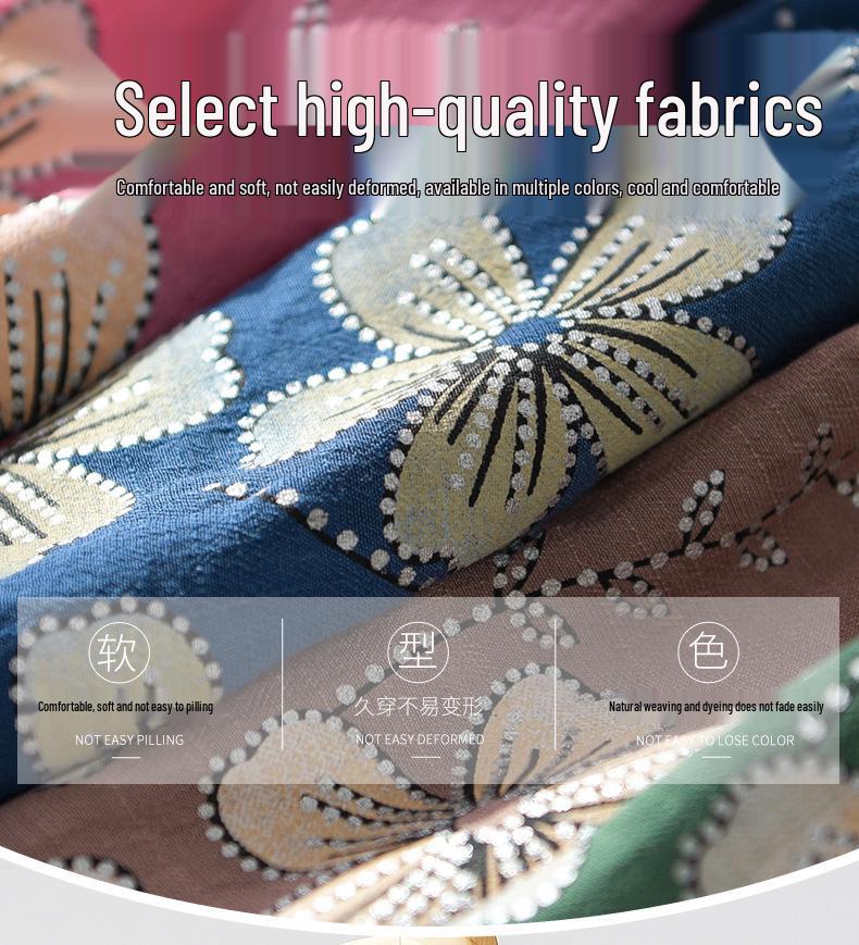 Elderly Women's Cotton Linen Short Sleeve Two-Piece Summer Outfit