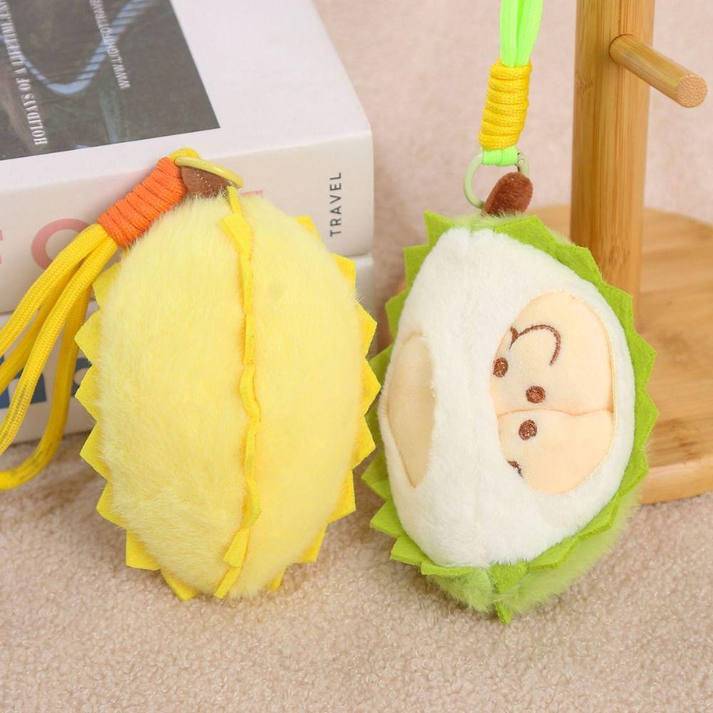 PP Cotton Fruit Durian Pendant Simulation Fruit Durian Plush Keyring Backpack Decoration