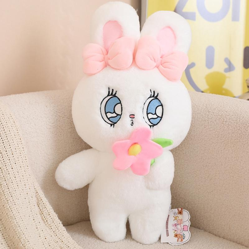 Cartoon High Quality Rabbit Plush Doll Pendant Pillow Pink Purple White Big Eyes Rabbit Plush Toy for Girls Birthday Gift