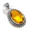 Натуральный цитрин, драгоценный камень, ручная работа, ювелирное изделие из стерлингового серебра 925 пробы, кулон 2,25" h6N56