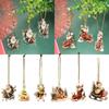 6Pcs Santa Acrylic Cartoon Pendant Snowman Christmas Tree Hanging Ornament  Home