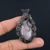 Rose Quartz Jewelry, 999 Copper Wire Wrapped Pendant Handmade Gemstone Jewelry, Gifts For Wife Brand New Pendant
