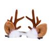 1 Pair Reindeer Antler Hair Clips for Christmas Fluffy Ear Headband with Pom Poms Festive Girls Hair Accessories Gift for Women Kids