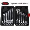 12-Piece Dual-Purpose 72-Teeth Ratchet Wrench Set, 180° Quick Turn
