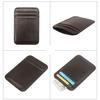 Card Holder Slim Small Wallet Faux Leather Solid Color Driver's License Credit Card Case Business Use