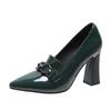 Patent Leather Single Shoe Women's Pumps 2024 Spring/Autumn New Fashion Pointed Leather Shoes High Heels Women Shoes Slip-On