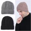 Men's Autumn Winter Fried Dough Twists Wool Thread Hat Cycling Ear Protection Hat Plush Thickened Knitting Warm Sleeve Cap
