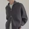 Men's Japanese Retro Zipper Cardigan - Spring/Autumn Loose Knit Sweater