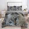 Cat Duvet Cover Set Lovely Animal Kitten Printed Quilt Cover Boys Teens Girl Animal Double Queen King Size Polyester Bedding Set