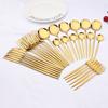 30Pcs Mirror Gold Dinnerware Cutlery Set Stainless Steel Black Flatware Western Knife Cake Fork Spoon Kitchen Tableware Set
