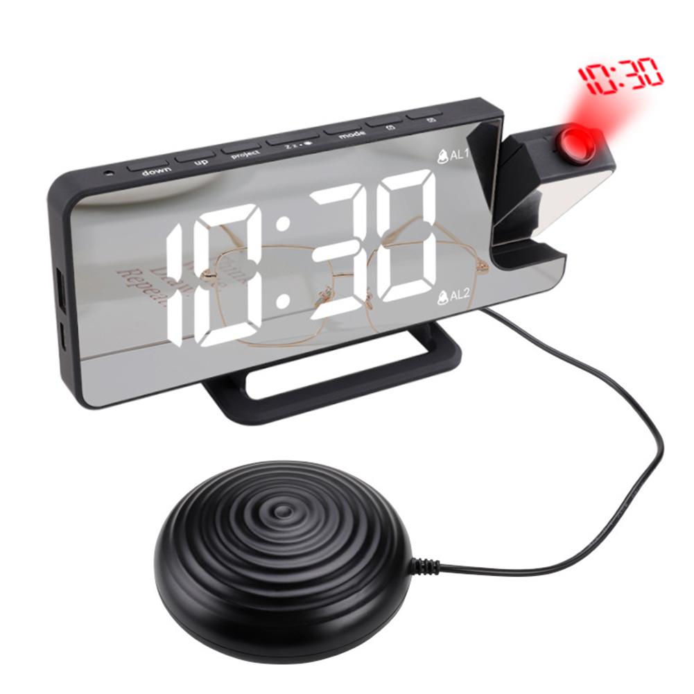 Creative LED Digital Vibration Alarm Clock Multifunctional Sound Vibration Bedside Mirror Clocks with Snooze USB