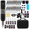 Beginner Wireless Tattoo Machine Kit with LED Display and Battery-Powered Pen