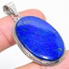 Natural Lapis Lazuli Gemstone Handmade 925 Solid Sterling Silver Pendant 2" B4C82