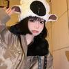 Lady Winter Hat Cartoon Lamb Head Shape Thick Fleece Ear Protection Dome Heat