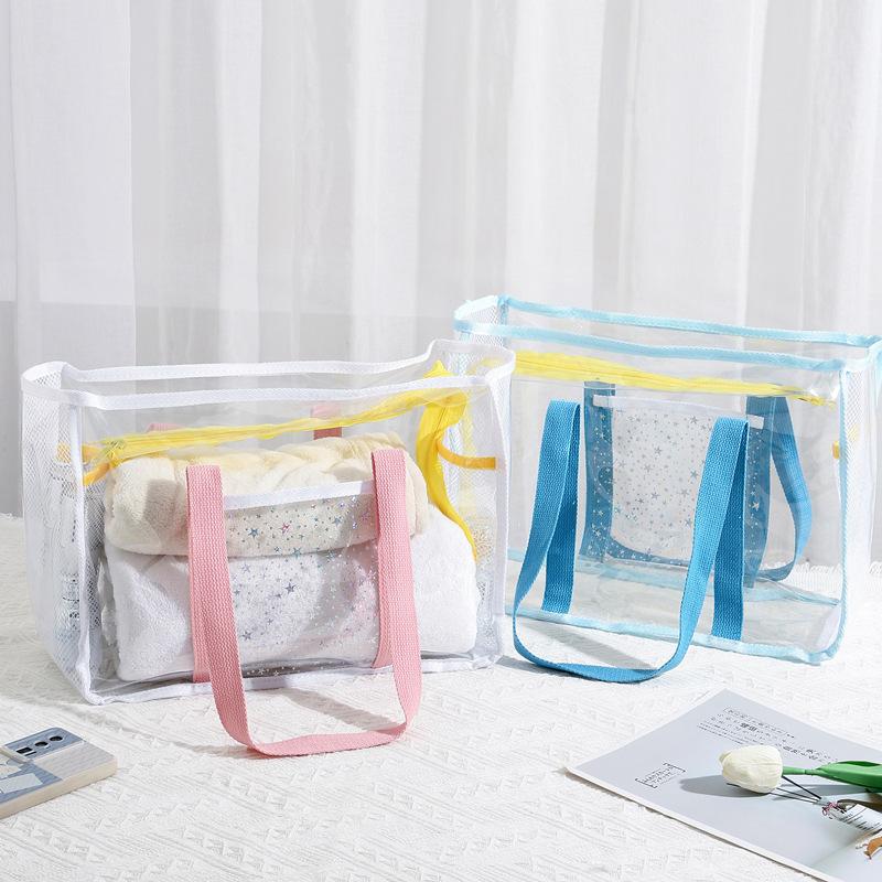 Women Handbag PVC Transparent Travel Bag Large Capacity Storage Bag Convenient Swimming Bag Outdoor Beach Bag Travel Tote