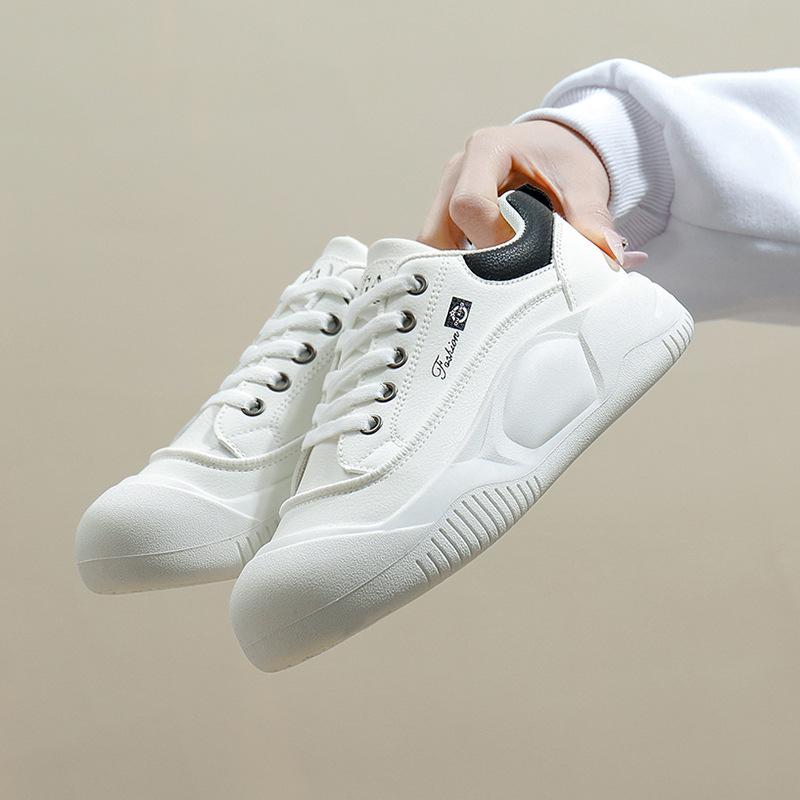 Белые женские туфли, весенние новые студенческие корейские модели, модные универсальные туфли на платформе, весенне-осенняя повседневная обувь H109