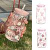 Plastic Water Bottle Bowknot Pattern Coffee Cup Simple Aesthetic Tumbler Cup for Students