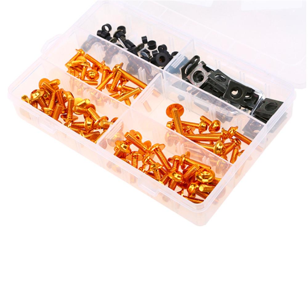 177Pcs Universal Motorcycle Fairing Bolt Kit Bodywork Screws Iron Bolt Nuts