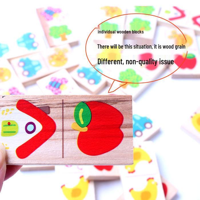 Children's Educational Wooden Idiom Domino Puzzle Set