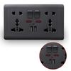 Eu Standard Usb Socket Gray Embedded Panel Wall Power Socket