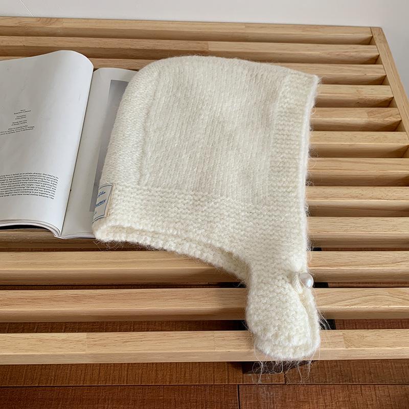 New Year's Red Hat Scarf One Piece Women's Winter Korean Style Warm Knitted Woolen Hat Ear Protecting Balacrafa