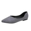 Light Loafers Ladies Knitted Fabric Ballet Flats Nubuck Pointed-toe Lightweight Women Shoes