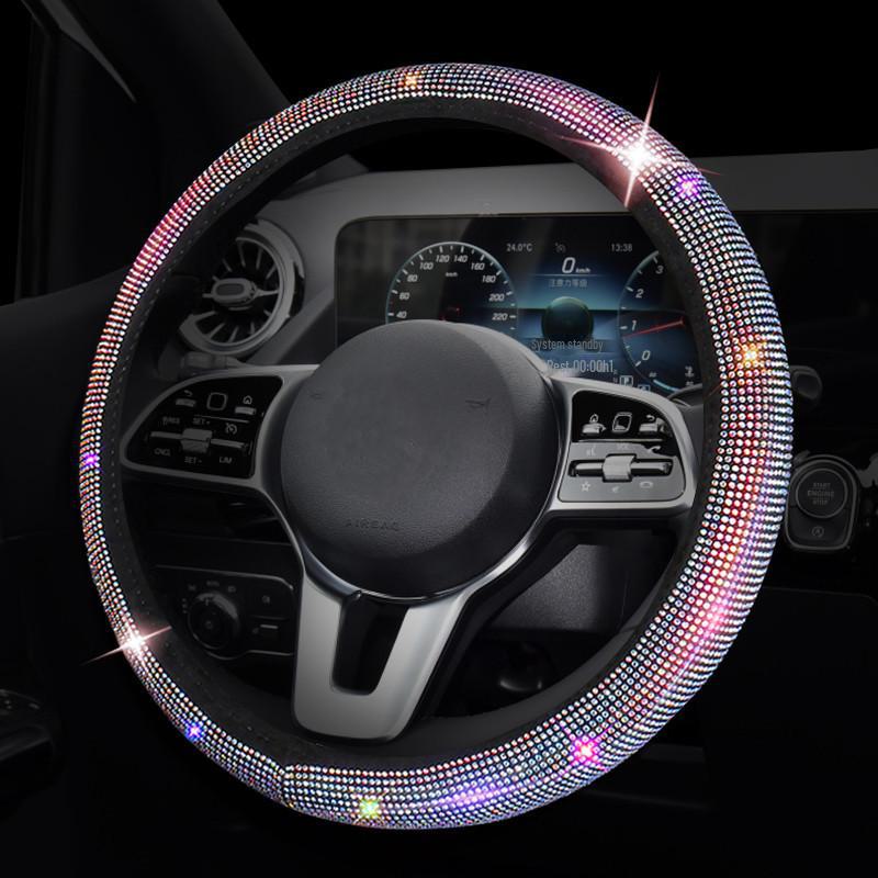 Colorful Elastic Diamond Steering Wheel Cover - Sparkling Design Without Inner Ring