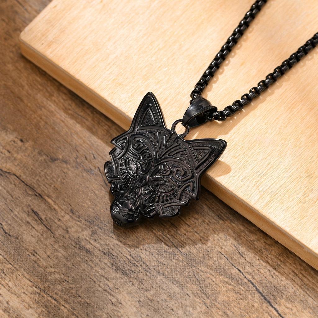 Classic Fashion Wolf Head Men's Pendant Necklace - Neck Accessories