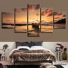 HD Prints Home Decoration 5 Pieces Wall Art Canvas Painting Modular Sunrise Sea Landscape Pictures Artwork Scenery Poster Frame