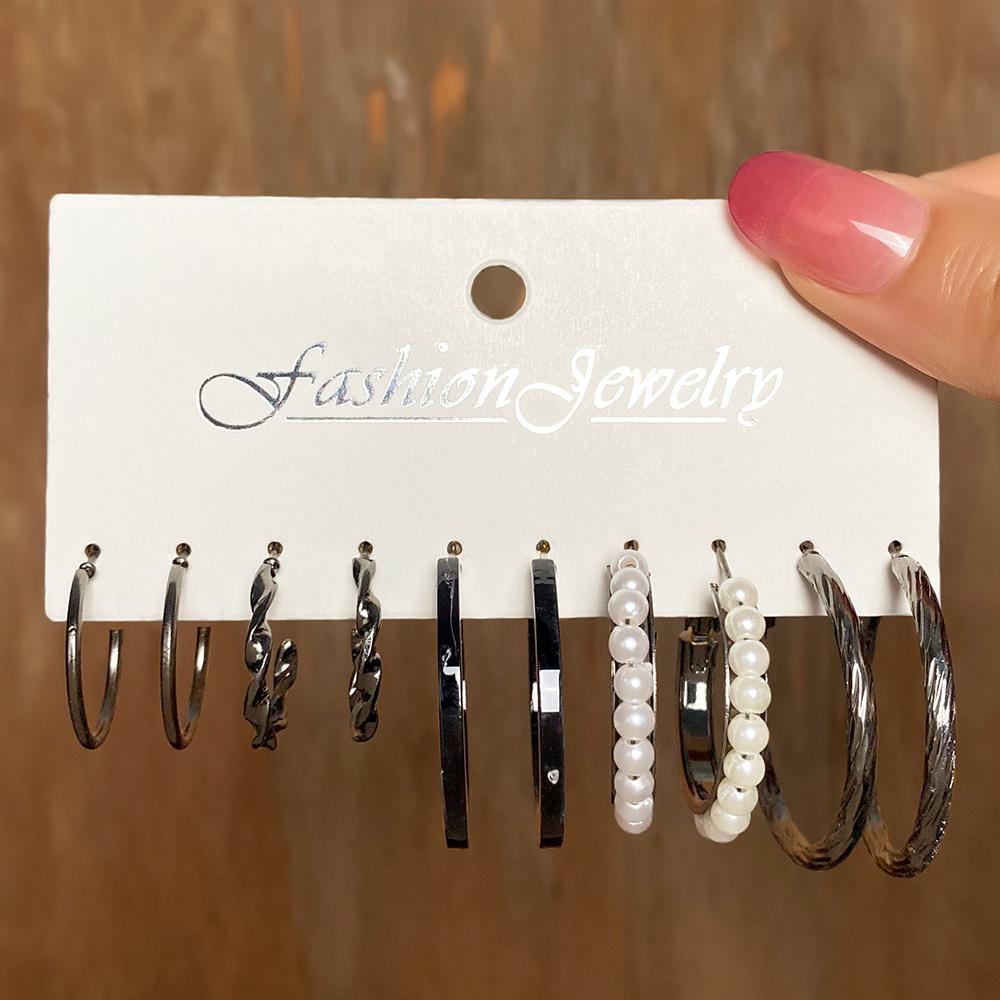 Retro Silver Color Hoop Earrings Set Butterfly Snake Drop Earrings Women Simple Elegant Jewelry Accessories