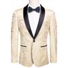 Mens Floral Tuxedo Dinner Jacket Regular Fit Shawl Lapel Paisley Prom Party Suit