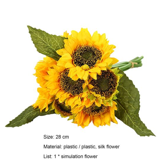 Durable Fake Sunflowers Clear Texture Faux Silk Anti-fall