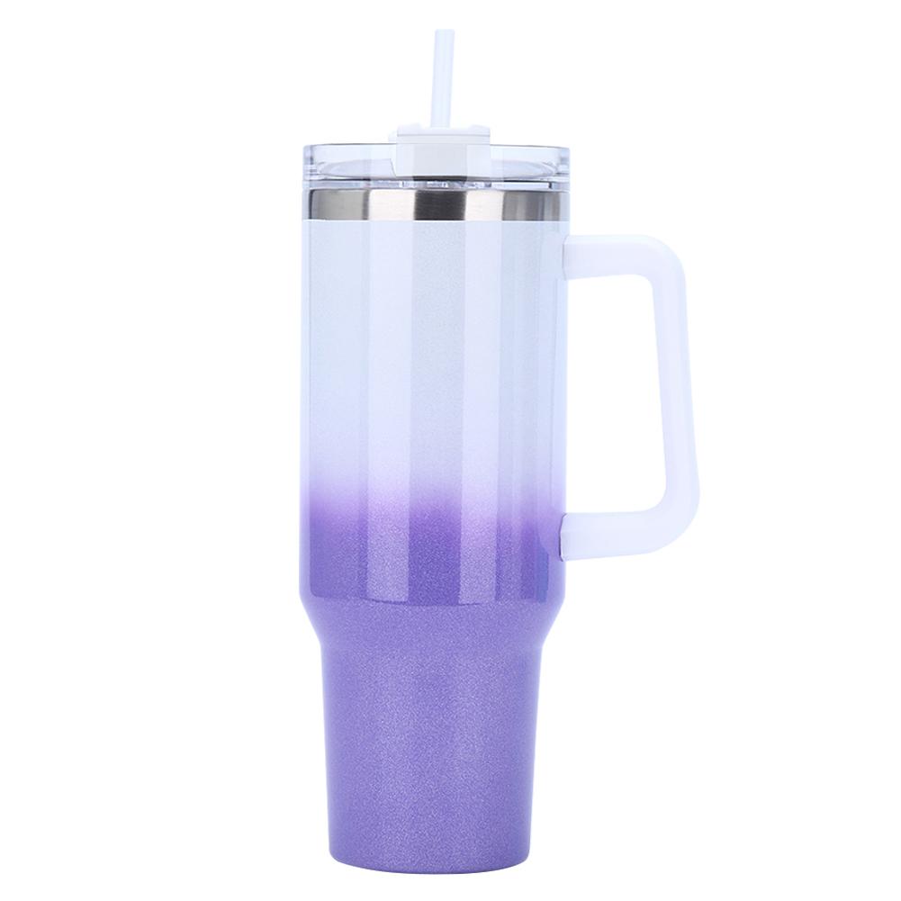 40oz Straw Insulated Tumbler with Handle Double-Layer Insulated Cup Stainless Steel Vacuum Thermal Insulated Mug for Women Men