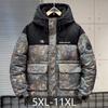 Модные мужские парки больших размеров 5XL-11XL, зимнее пальто оверсайз с капюшоном, повседневная свободная толстая теплая верхняя одежда, мужские куртки