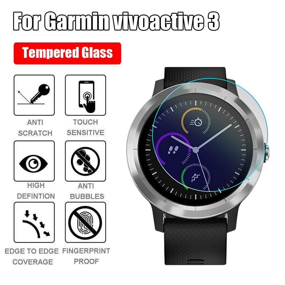 3pcs Smart Watch 2.5D HD Protective Films for Garmin Vivoactive 3 Screen Protectors Tempered Glass