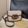 New Fashion High Sense 1955 Contrasting Color Saddle Bag Single Shoulder Crossbody Trendy Women's Bag