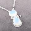 Milky Opal Gemstone 925 Sterling Silver Jewelry Zircon Pendant1.16" Gift For Mom CZP-1-13