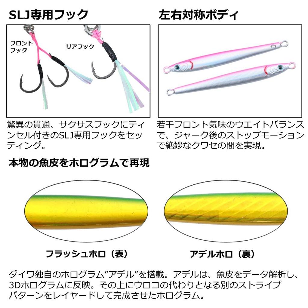 Daiwa Metal Jig TG Bait Slim SLJ 80g Adel Flash Red Gold