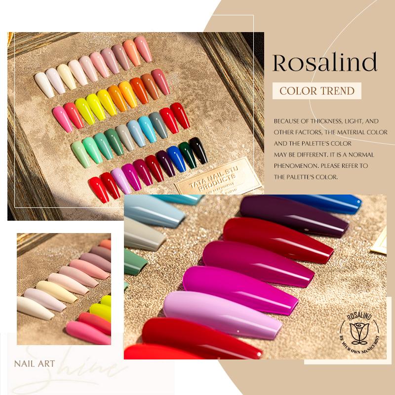 ROSALIND Colorful Nail Gel Polish Hybrid Gel Polish for Nail Art Design Soak Off Base Top Coat UV/LED Lamp Nail Enhancement 40 Colors