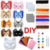 1Set Graffiti Half Face Mask Cosplay DIY Materials Bag Animal Half Facemask Handmade Materials Kit Blank Mask 8 Colors
